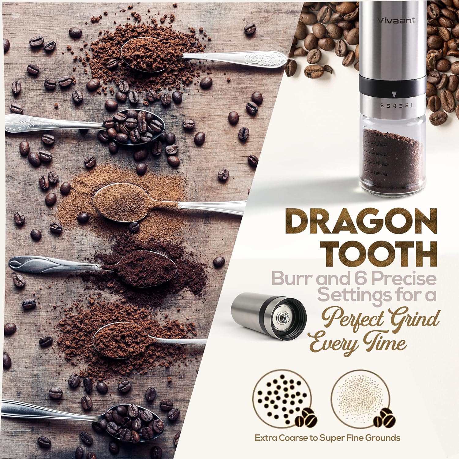 Vivaant Coffee Grinder Manual Capacity 32g