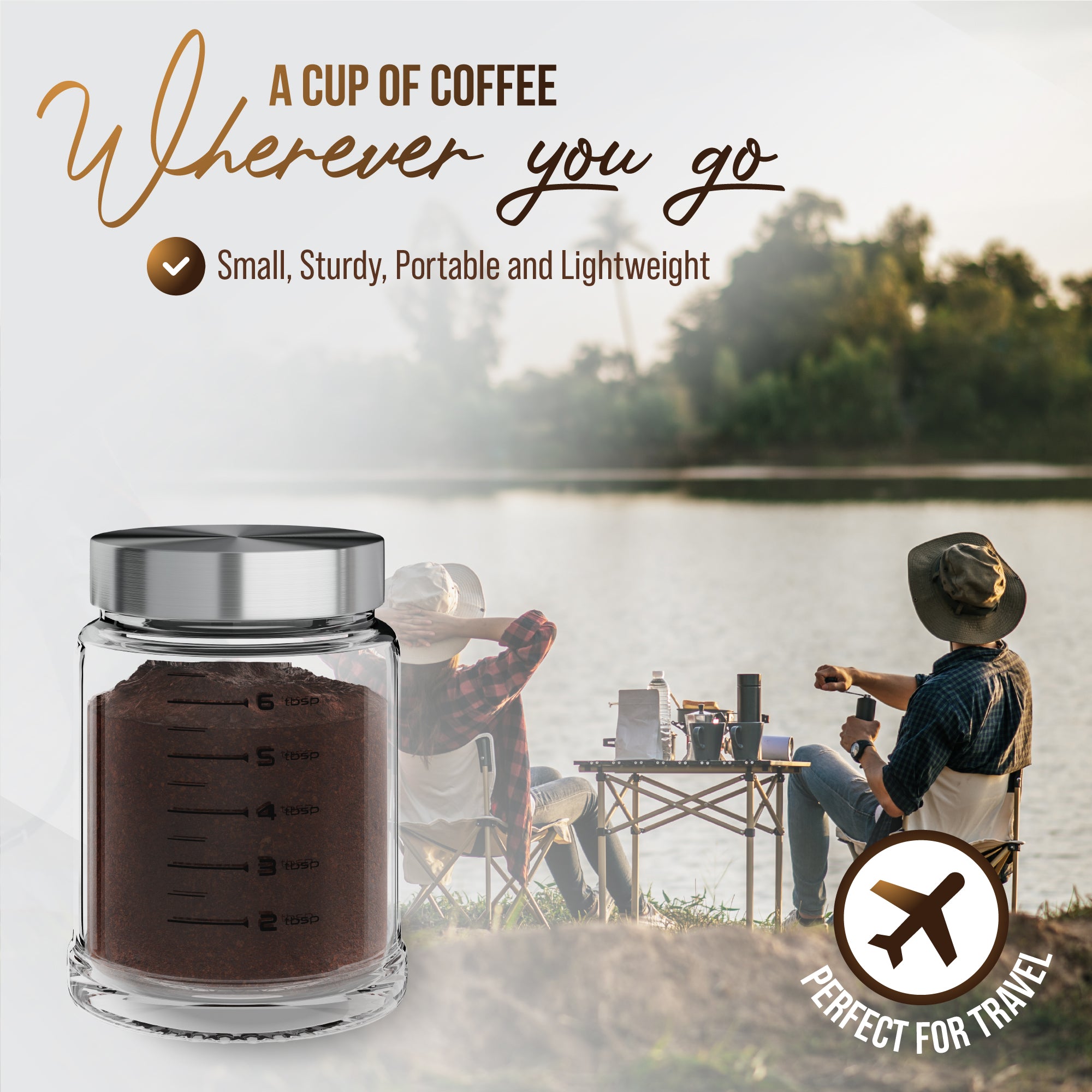 Vivaant Coffee Grinder Manual Capacity 32g - Stainless Steel Conical Burr Coffee Grinder Hand, Manual Coffee Grinder Espresso with Adjustable Settings, Portable Coffee Bean Grinder for French Press
