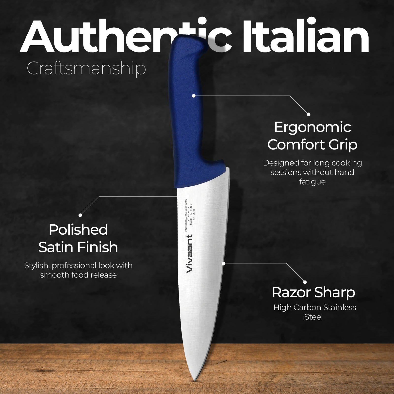 Vivaant 8-Inch Italian-Made Chef Knife