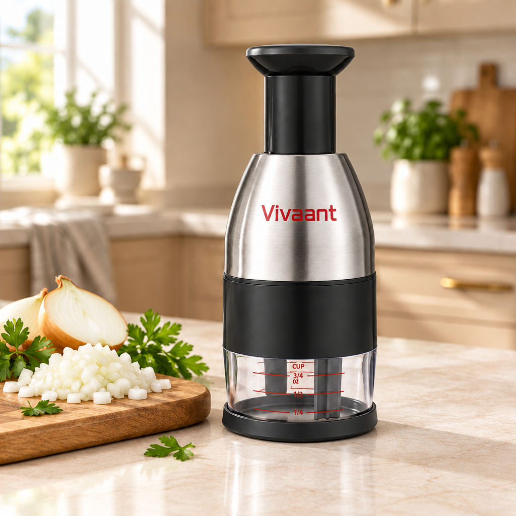 Vivaant-branded stainless steel chopper lifestyle image