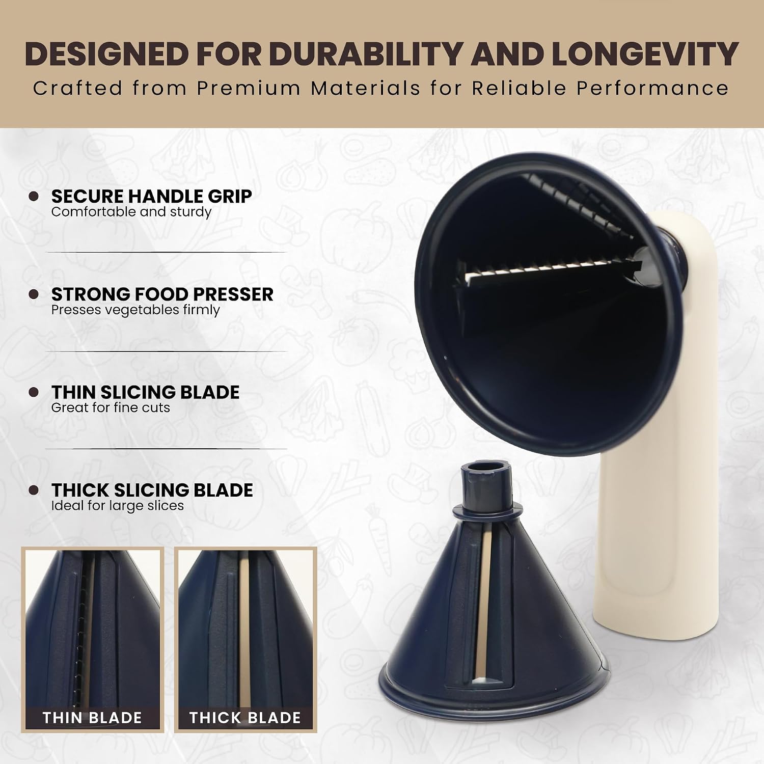 Vivaant Handheld Vegetable Spiralizer | Vegetable Noodle Maker