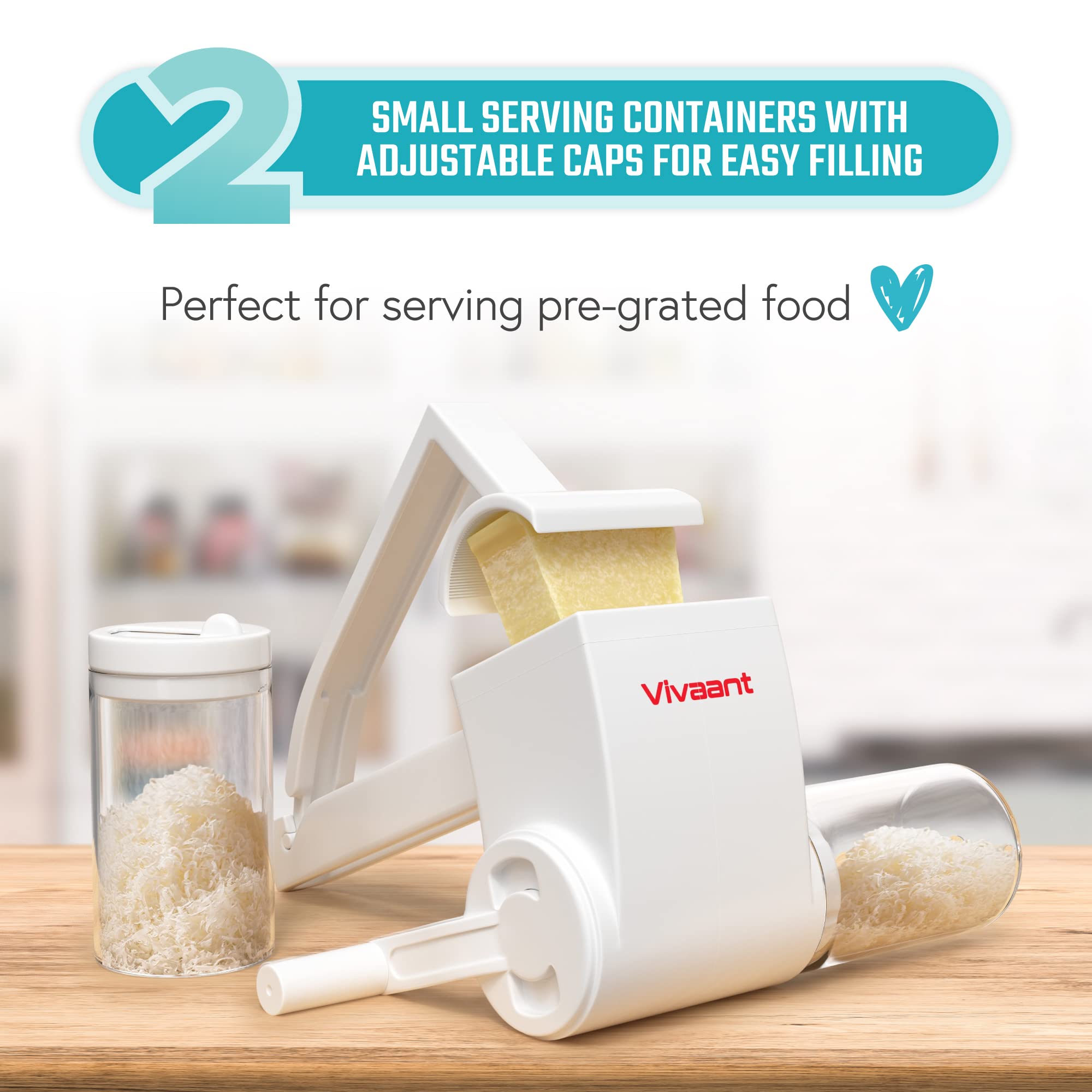 Vivaant Parmesan Cheese Grater Hand Crank
