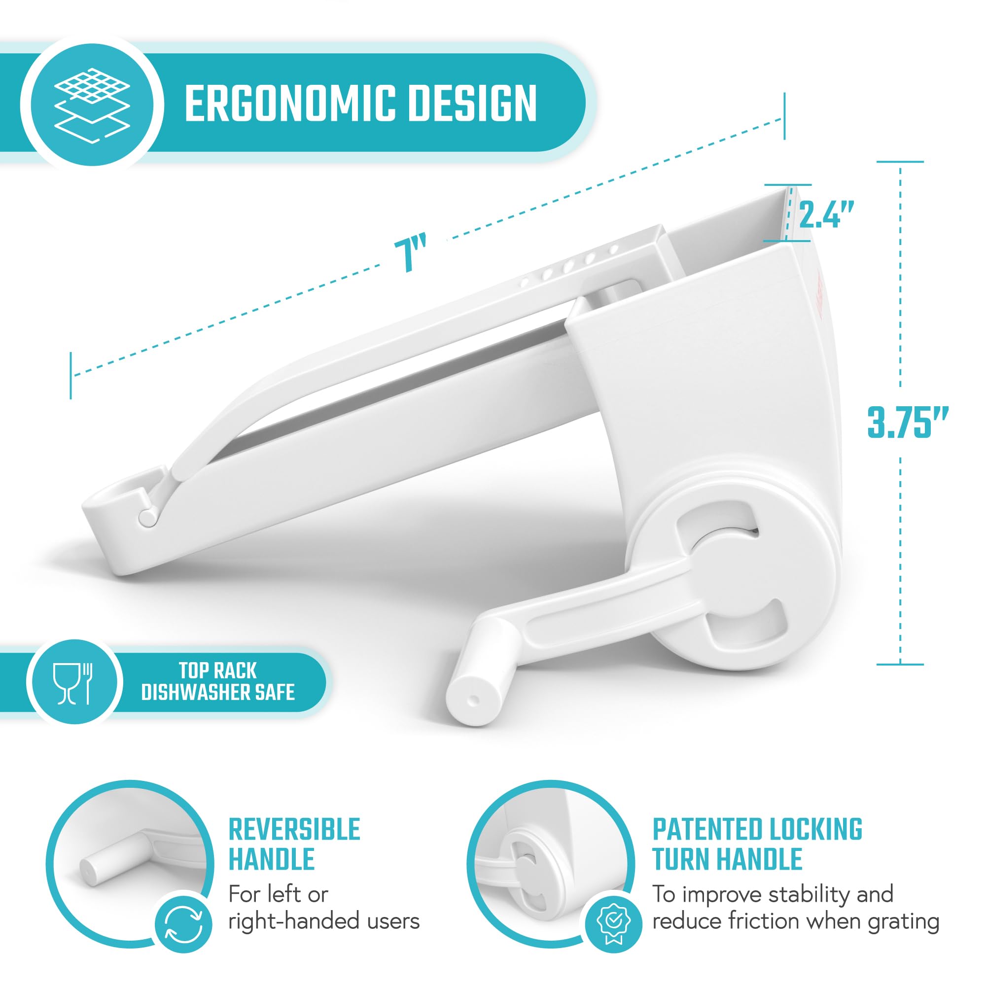 Vivaant Parmesan Cheese Grater Hand Crank