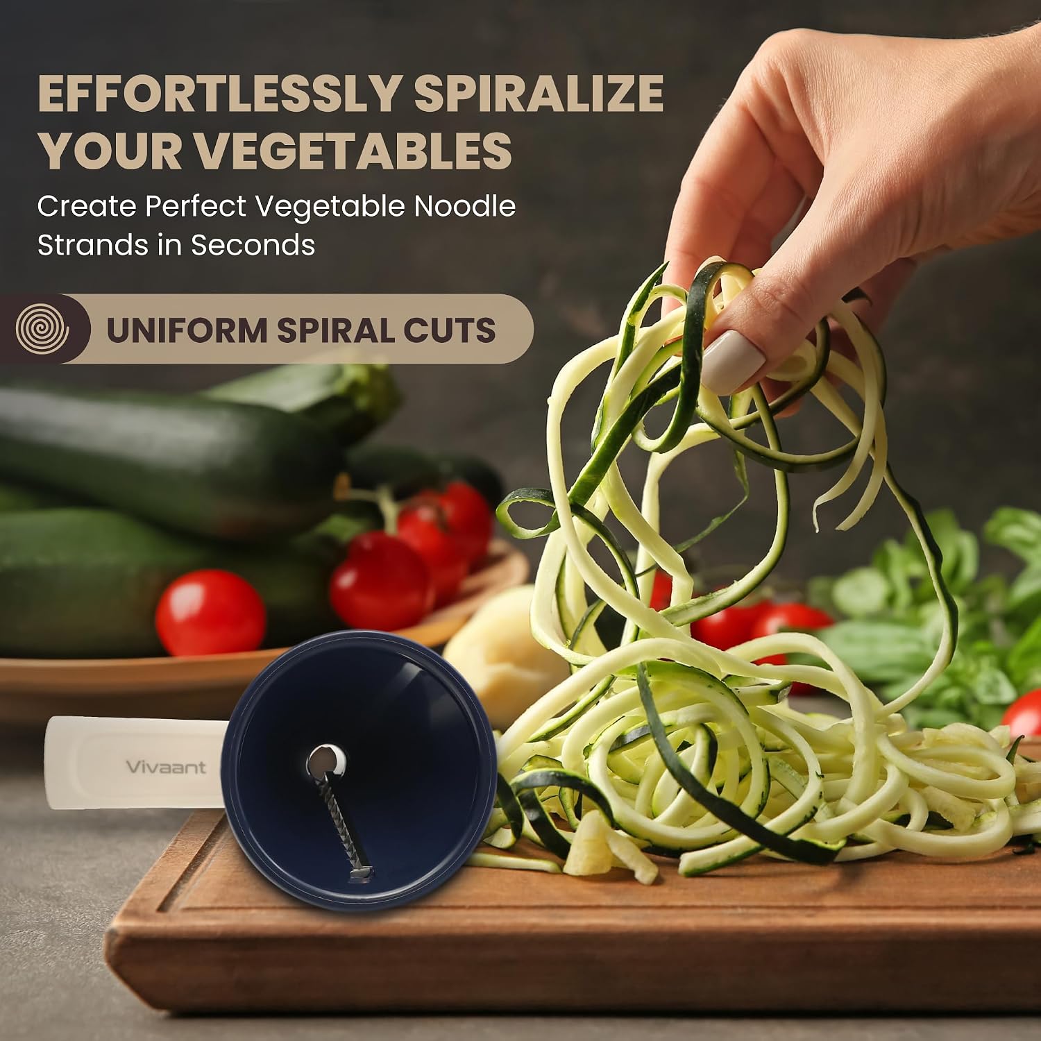 Vivaant Handheld Vegetable Spiralizer | Vegetable Noodle Maker