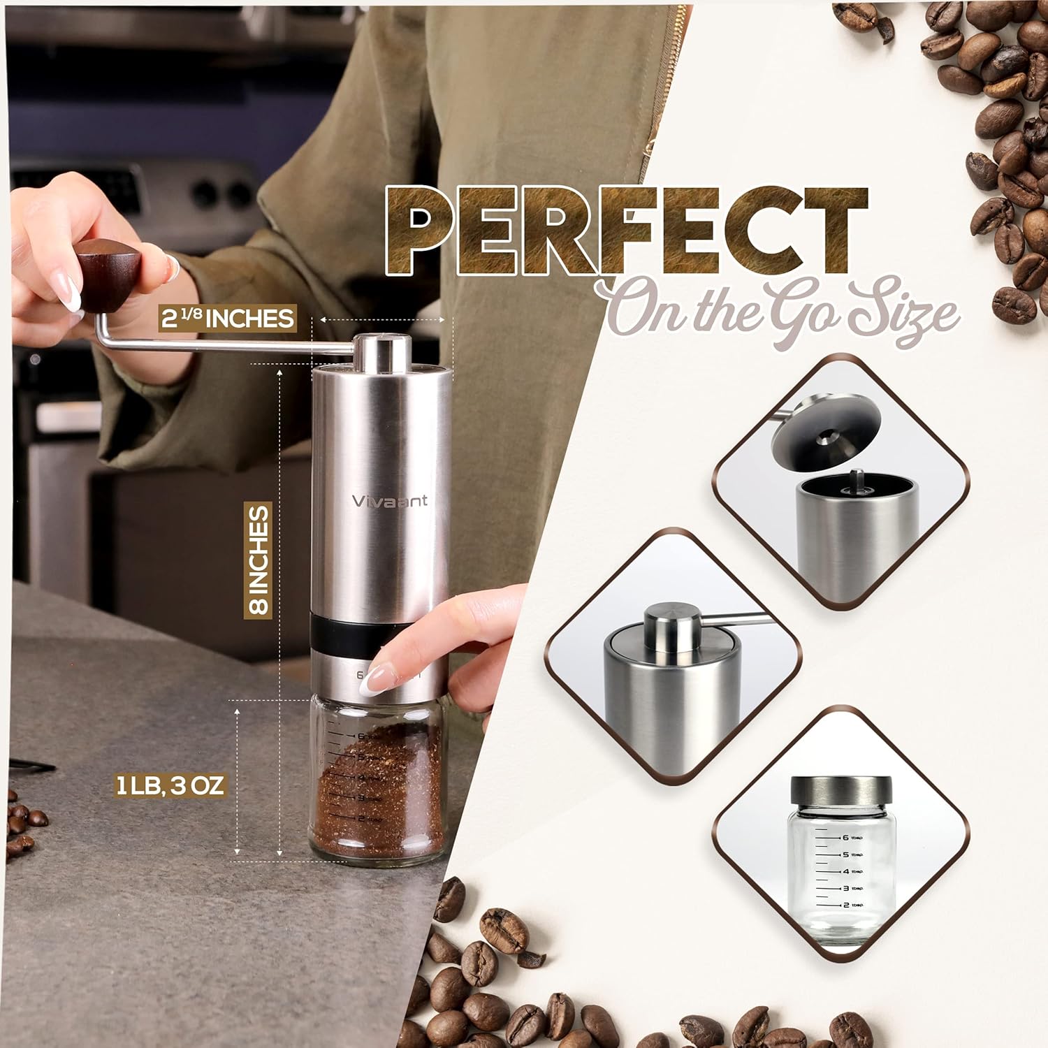 Vivaant Coffee Grinder Manual Capacity 32g