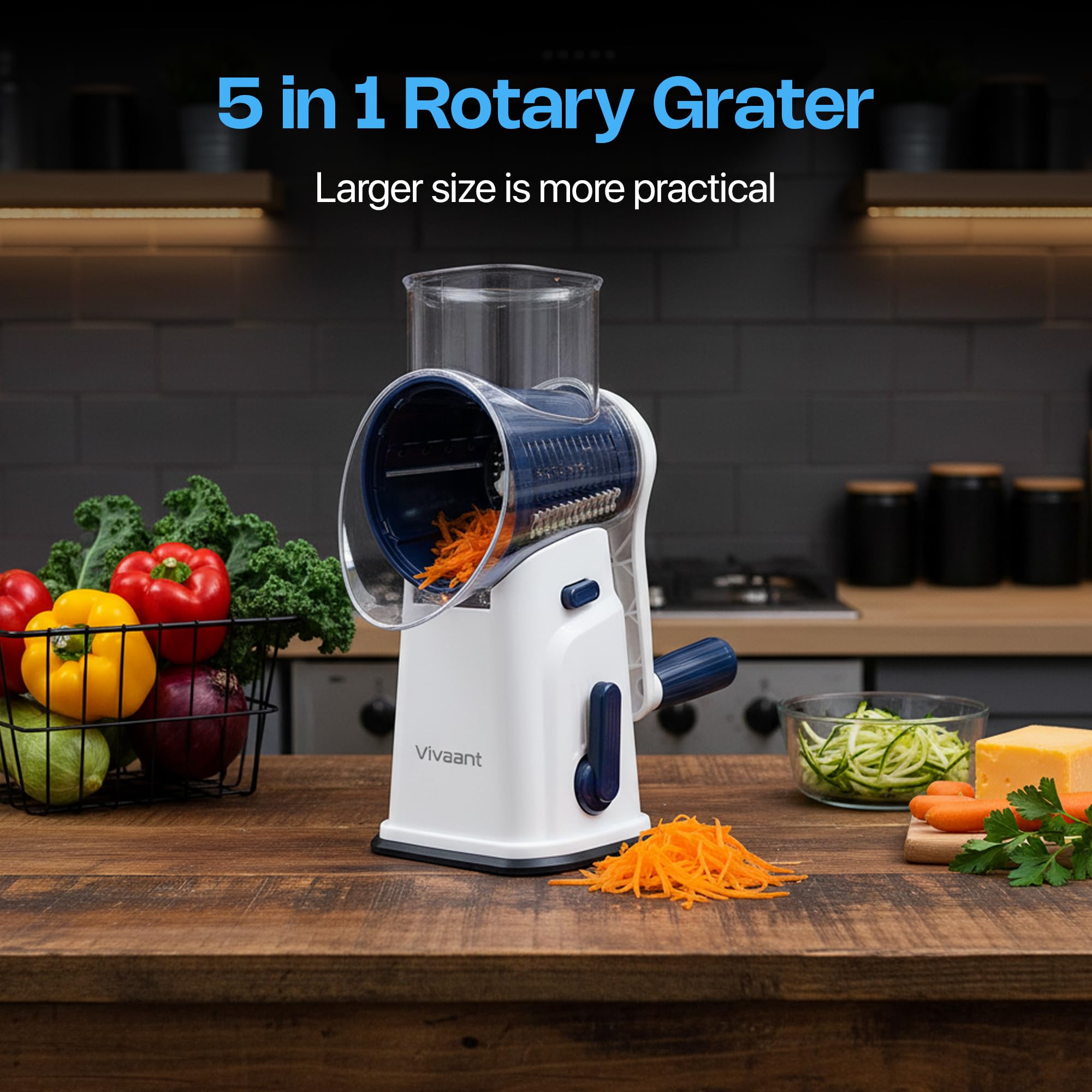Vivaant Parmesan Cheese Grater Hand Crank