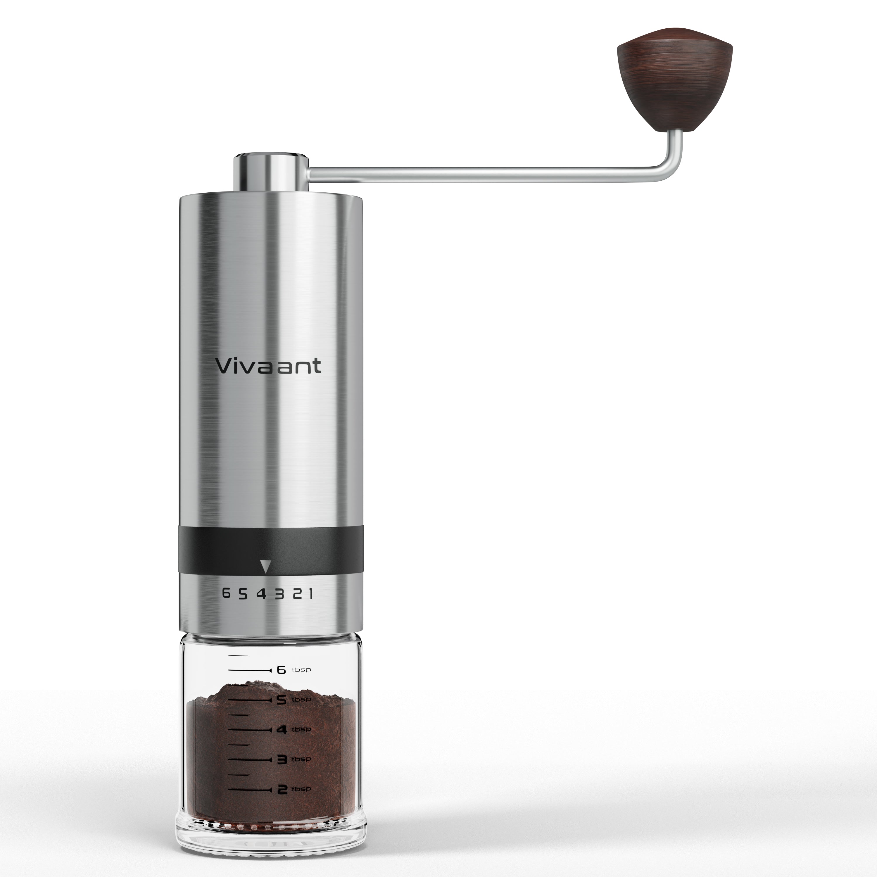 Vivaant Coffee Grinder Manual Capacity 32g - Stainless Steel Conical Burr Coffee Grinder Hand, Manual Coffee Grinder Espresso with Adjustable Settings, Portable Coffee Bean Grinder for French Press