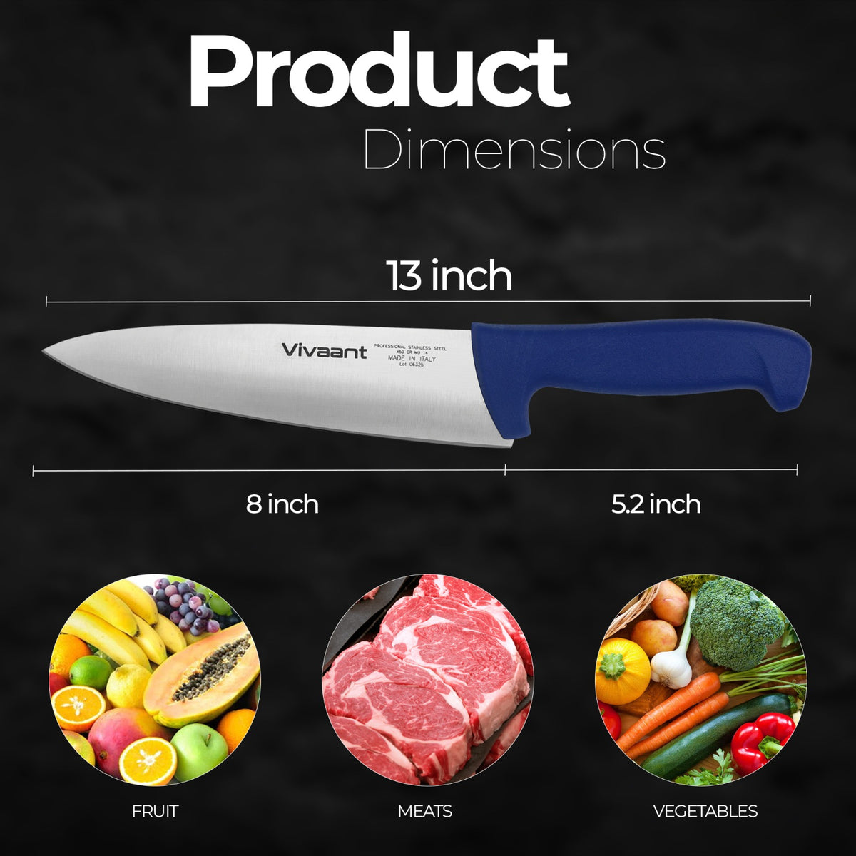 Vivaant 8-Inch Italian-Made Chef Knife