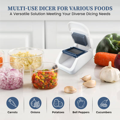 Vivaant Compact Mini Dicer - Perfect for Quickly Cubing and Dicing Vegetables, Vegetable Chopper and Cutter with Manual Hand Chopper for Onions and Small Veggies